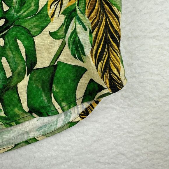 Rachel Roy Linen Blend Popover Top Womens XS Tropical Oversized Boxy Resort NWT - Picture 6 of 9